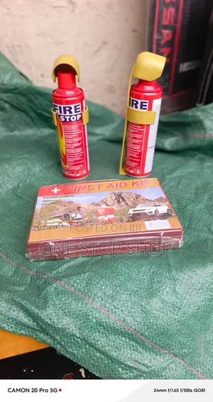 Travel Safety 3pc Compact Fire Stop Sprays + Aid Box