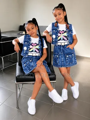 Set ya Sketi ya Denim ya Wasichana Vipande 4