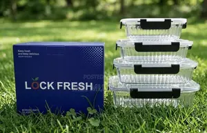 4 Pcs Ribbed Glass Food Containers Set