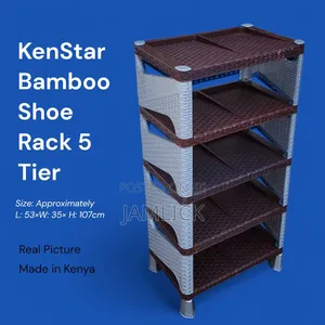 5-Tier Brown Shoe Rack - Brand New