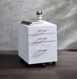 3-Drawer Mobile Pedestal Cabinet - Brown Wood