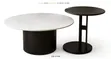 Sleek Decor Round Coffee Table Set - Marble Look & Gold - 1
