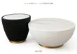 Sleek Decor Round Coffee Table Set - Marble Look & Gold - 2
