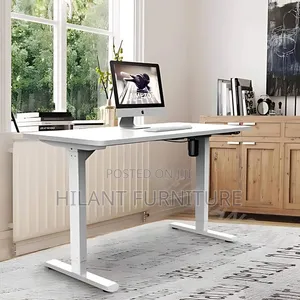 Electric Height Adjustable Sit-Stand Office Desk - White