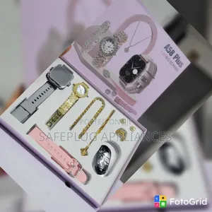 A58 Plus Smartwatch na Seti ya Vito vya Dhahabu