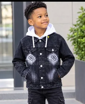 Boys' Brand New Black Denim Hoodie Jacket