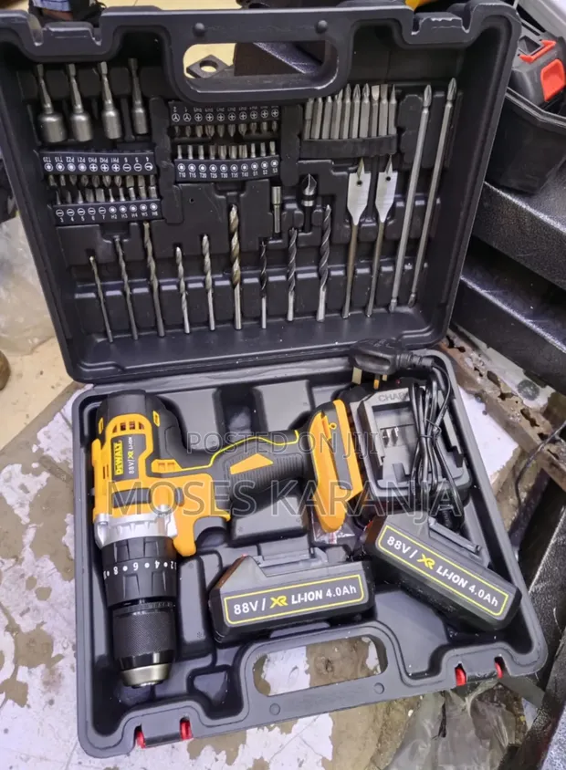 Dewalt Cordless Power Drill with 4.0Ah Batteries & Accessories - 1