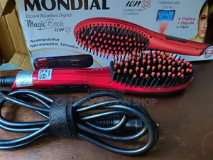 Electric Heat Styling Detangling Brush - Red