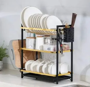 Mzy 3-Tier Gold Dish Rack