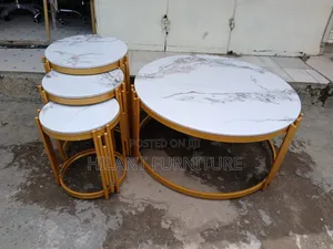 Luxury 4-Piece Marble Nesting Coffee Table Set