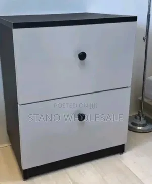 White and Black Bedside Drawer