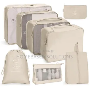 8pcs Travel Luggage Organizers with Toiletry Case
