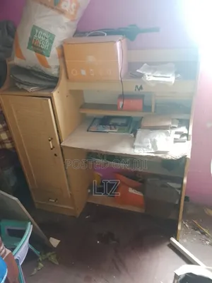 Study Desk with Storage Cabinet - Wooden Office/School Desk