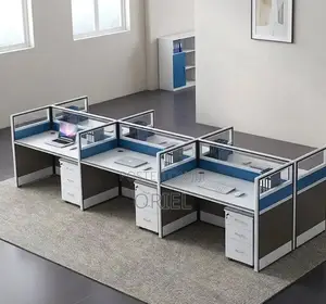 6-Way Office Workstation with Mobile Pedestals