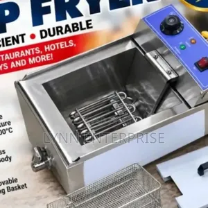 Deep Fryer ya Biashara 10L - Chuma cha Kutuliza, Joto Linaloweza Kurekebishwa