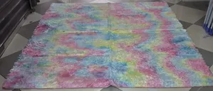 Carpeti Nyeusi ya Fluffy 7x8