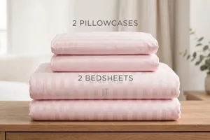 Plain Striped Bedsheet Set (6x7)