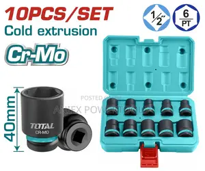 Total THISTD12101 10-Piece 1/2" Impact Socket Set