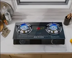 Ailyons 2 Burner Glass Table Top Gas Cooker