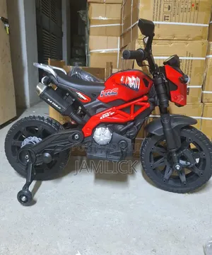 Red Kids Electric Motorbike 12V na Magurudumu ya Mpira