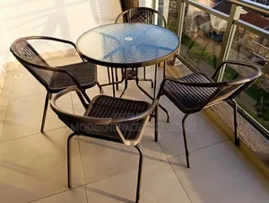 Brown Balcony Table and Chairs Set