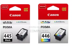 Canon 445 Nyeusi & 446 Tri-Colour Cartridge za Ink Asili