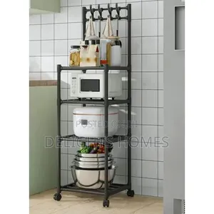 4-Layer Multipurpose Metal Storage Rack - Black