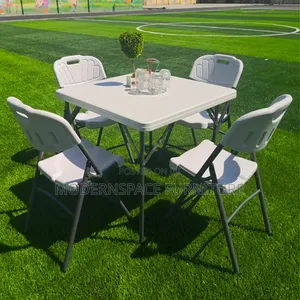 Outdoor Folding Dining Set - Nyeupe