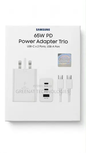 Samsung 65W PD Power Adapter Trio - Chaja ya Port 3 ya Haraka