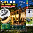 Solar LED Filament String Lights - 6.5m - 2