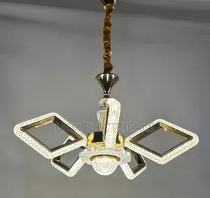 LED Crystal Chandelier with Geometric Diamond Arms