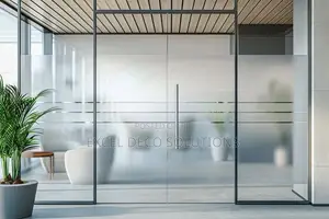 Gradient Privacy Glass Film - White Ombre Office Partition