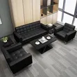 Seti ya Sofa Nyeusi ya Vyakula vya Ofisi ya Vyakula 5 (3+1+1) - 2