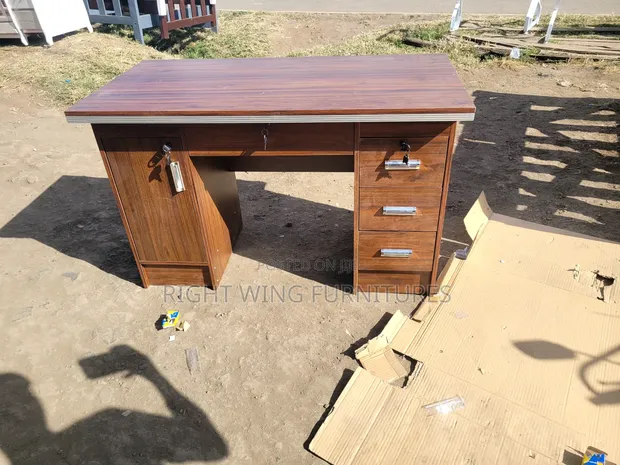 Boss Office Products Executive Desk 1.2m with Cabinet Drawers - 1