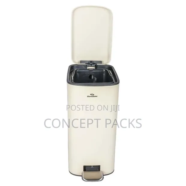 18L Square Stainless Steel Pedal Bin - 1