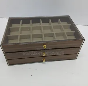 Sanduku la Vito la Akriliki la Multifunctional Likiwa na Vifaa vya Mbao