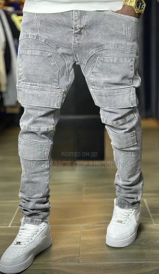 Designer Gray Jeans - 1