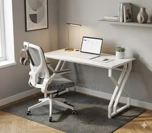 White Office Desk and Chair Set