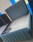 Brand New 5x6 Modern Grey Velvet Bed - 1