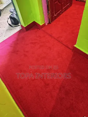 Red Office Wall-to-Wall Carpeting Installation