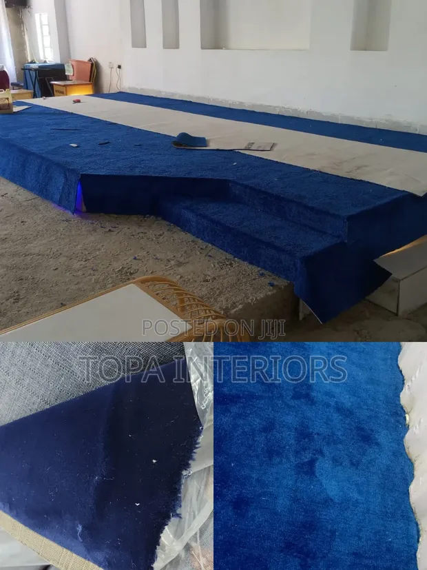 Blue Wall-to-Wall Carpets for Church Altar Flooring Installation - 1