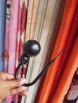 Round Head Metallic Curtain Tiebacks - Black - 2
