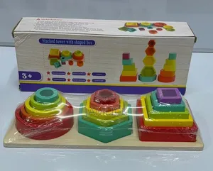 Kids Stacking Tower Toy with Colorful Shaped Boxes