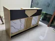 Modern Reception Counter Desk - Black, Wood & Marble - 2