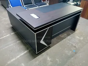 Executive L-Shaped Office Desk - Dark Wenge
