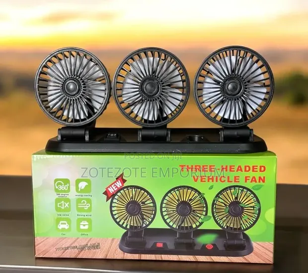3 Head Rotatable Dashboard Fan - 1