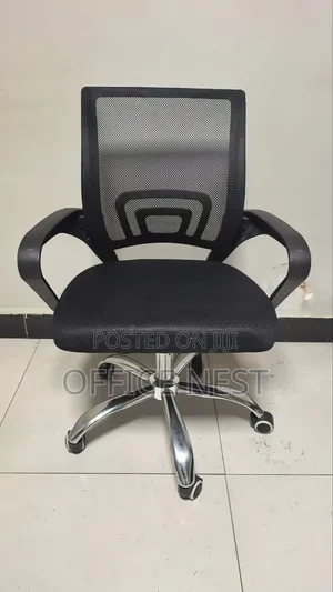 Black Mesh Office Chair with Chrome Base