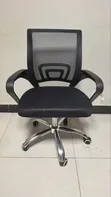 Black Mesh Office Chair with Chrome Base - 1