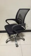 Black Mesh Office Chair with Chrome Base - 2