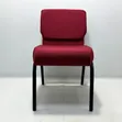 Red Fabric Visitor Chair with Gold Metal Legs - 3